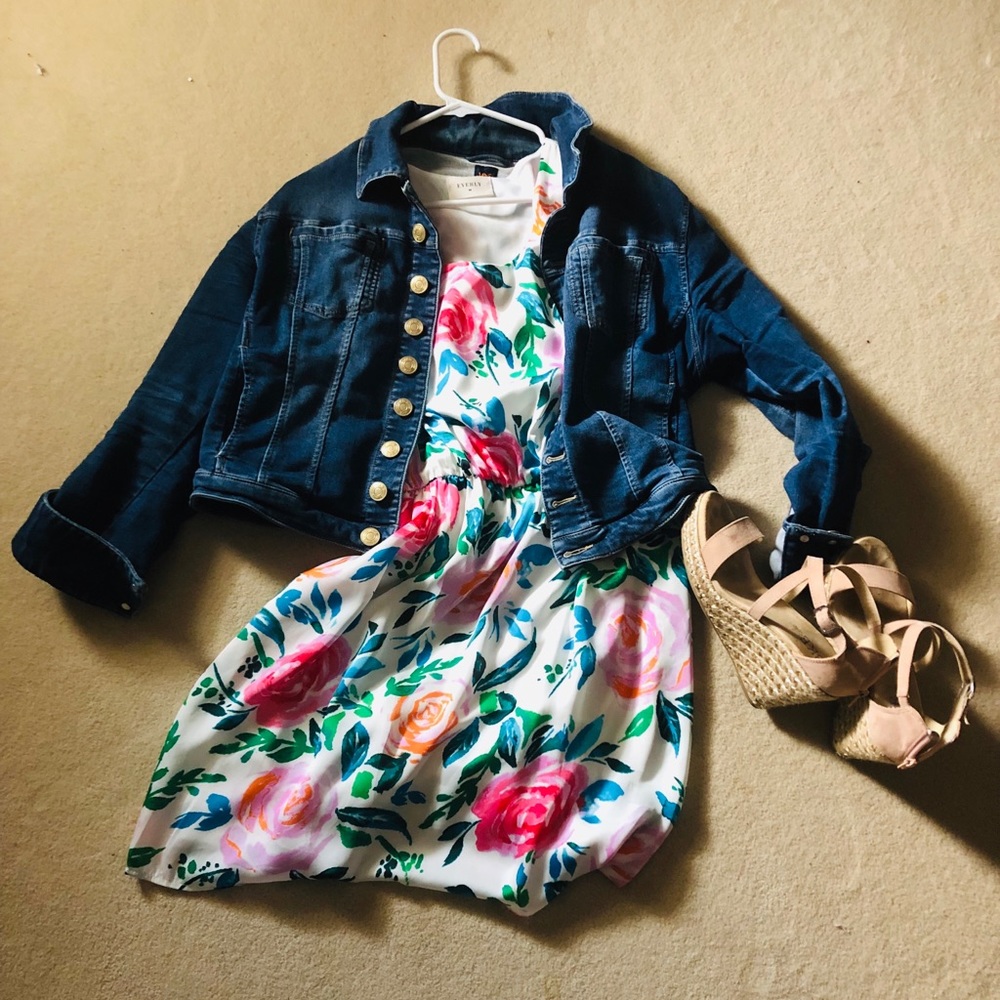 NWOT Everly lined floral dress, L